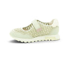 Hispanitas Cream & Gold Woven Mesh Mary Jane Sneaker | RHV264622