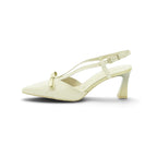 Hispanitas Cream Pointed-Toe Slingback Mid Heel | BHV264678