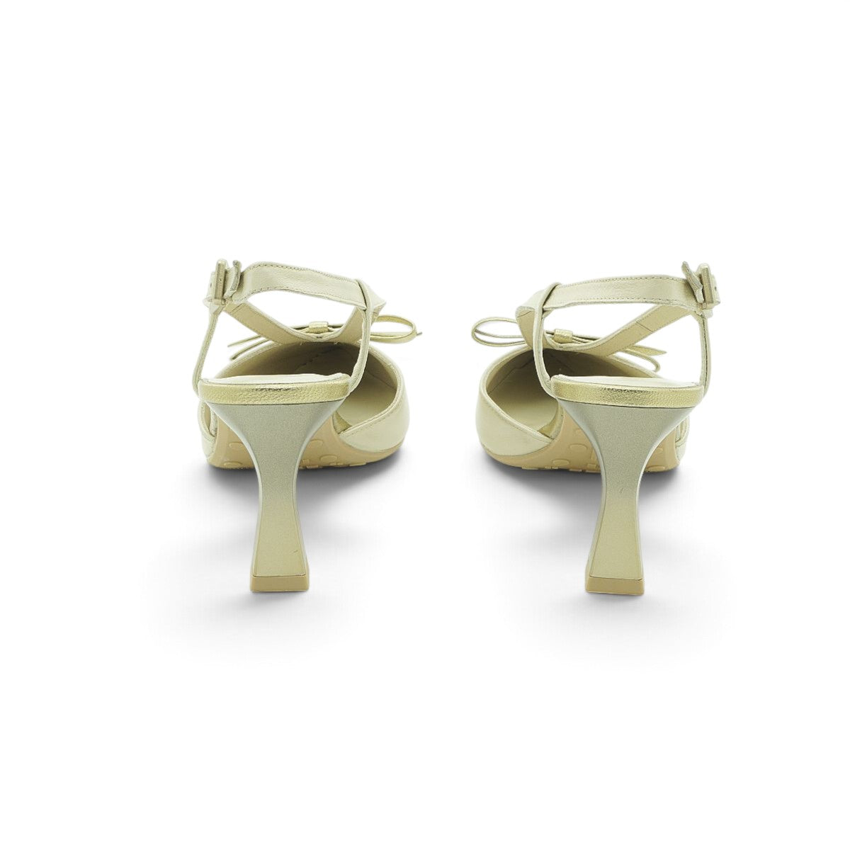 Hispanitas Cream Pointed-Toe Slingback Mid Heel | BHV264678