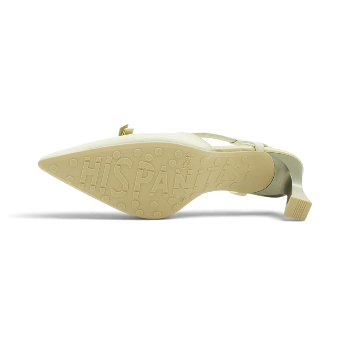 Hispanitas Cream Pointed-Toe Slingback Mid Heel | BHV264678
