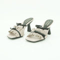 Hispanitas Cream Laser-Cut Heeled Mule | GOYA26