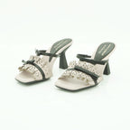 Hispanitas Cream Laser-Cut Heeled Mule | GOYA26