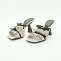 Hispanitas Cream Laser-Cut Heeled Mule | GOYA26