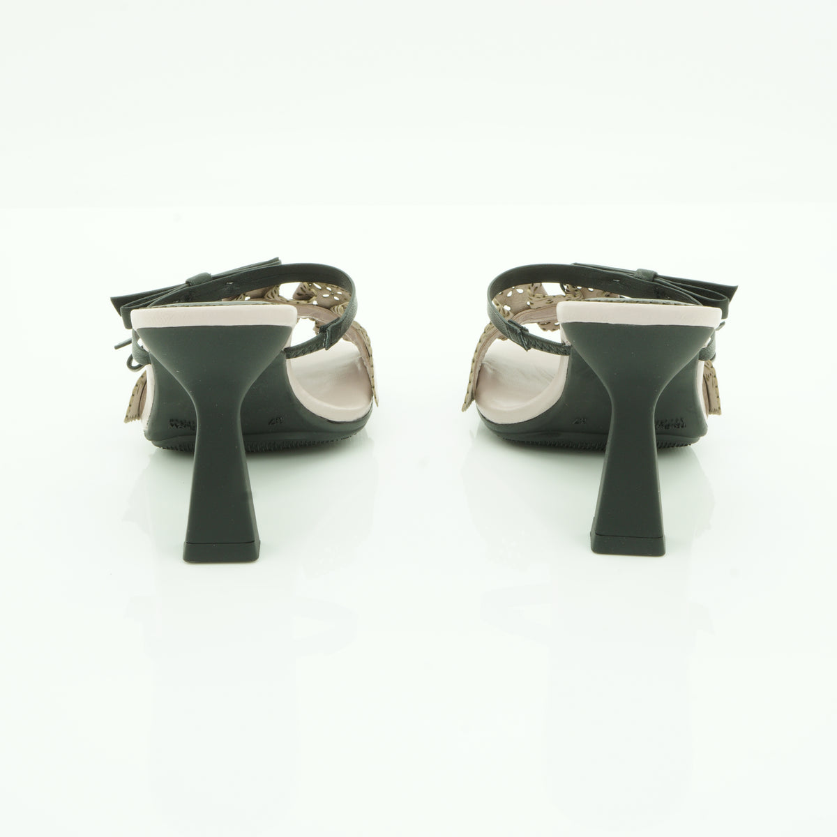 Hispanitas Cream Laser-Cut Heeled Mule | GOYA26
