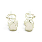 Luisa Barcelos Gold Metallic Multi-Strap Flat Sandal | 11600079