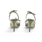 Luisa Barcelos Khaki Patent Leather Studded Bow Stiletto Heel Sandal | 11530067