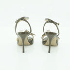 Luisa Barcelos Khaki Patent Leather Studded Bow Stiletto Heel Sandal | 11530067