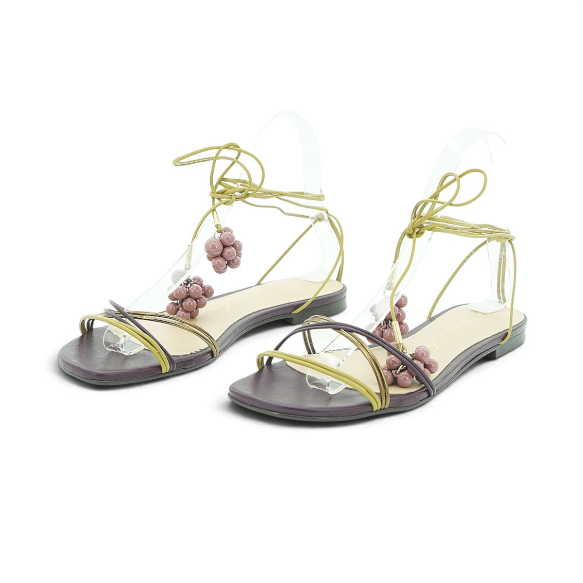 Luisa Barcelos Plum & Lime Berry Charm Lace-Up Flat Sandal | 11600310