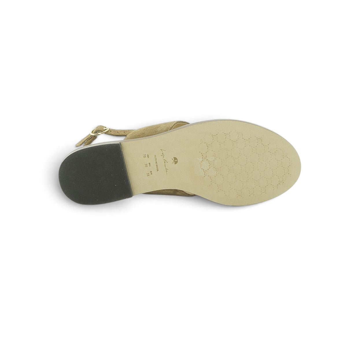 Luisa Barcelos Khaki Suede Beaded Tassel Thong Flat Sandal | 13010109