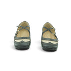 Luisa Barcelos Black & Cream Brogue Leather Cross-Strap Mary Jane Flat | 13060080