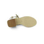 Luisa Barcelos Sand Leather Toe-Ring Double Strap Block Heel Sandal | 13150021