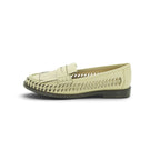 Luisa Barcelos Cream Woven Leather Kiltie Fringe Penny Loafer | 13170050