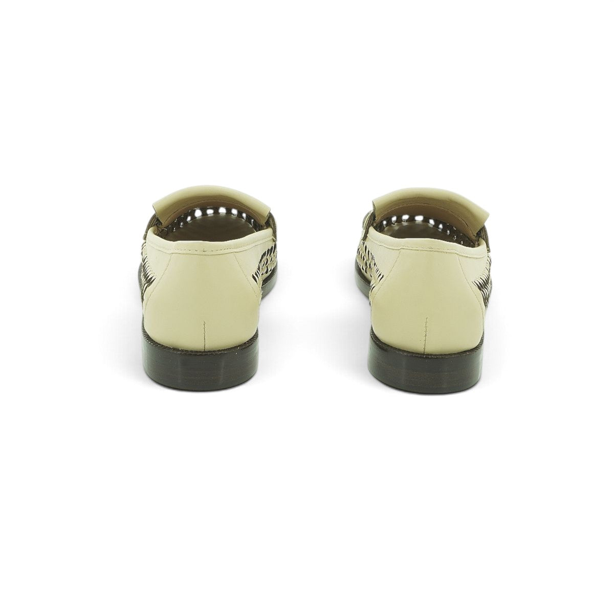 Luisa Barcelos Cream Woven Leather Kiltie Fringe Penny Loafer | 13170050