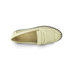 Luisa Barcelos Cream Woven Leather Kiltie Fringe Penny Loafer | 13170050