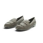 Luisa Barcelos Brown Woven Leather Kiltie Fringe Loafer | 13170050