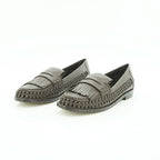 Luisa Barcelos Brown Woven Leather Kiltie Fringe Loafer | 13170050