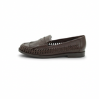 Luisa Barcelos Brown Woven Leather Kiltie Fringe Loafer | 13170050