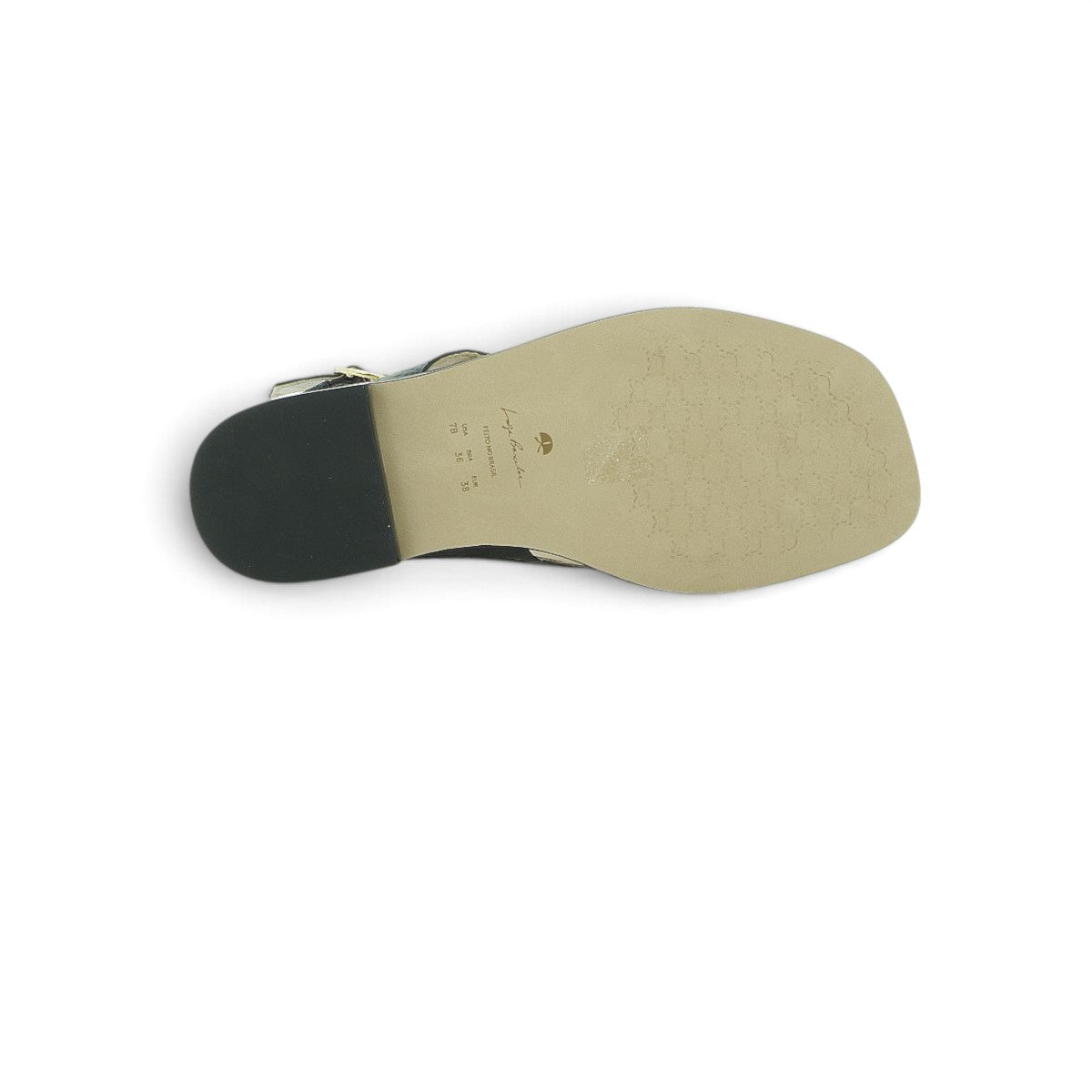 Luisa Barcelos Olive Croc-Embossed Leather Flat Slingback Sandal | 13800040