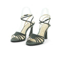 Luisa Barcelos Black Braided Leather Strappy Heeled Sandal | 13970023