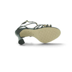 Luisa Barcelos Black Braided Leather Strappy Heeled Sandal | 13970023