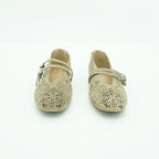 Luisa Barcelos Sand Suede Laser-Cut Double Strap Mary Jane Flat | 14020013