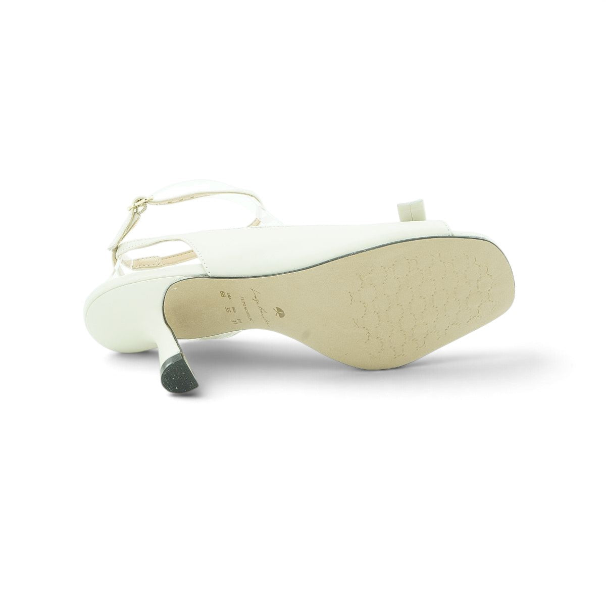 Luisa Barcelos Cream Leather Bow Slingback Sandal with Kitten Heel | 14290015