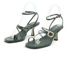 Luisa Barcelos Forest Green Leather Strappy Heeled Sandal | 14290026