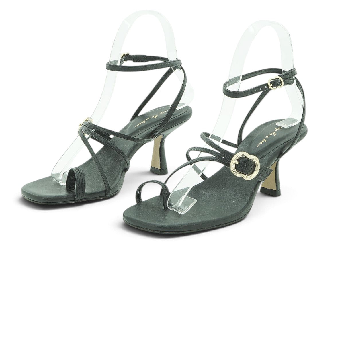 Luisa Barcelos Forest Green Leather Strappy Heeled Sandal | 14290026