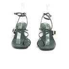 Luisa Barcelos Forest Green Leather Strappy Heeled Sandal | 14290026
