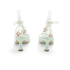 Luisa Barcelos Ice Blue Strappy Heeled Sandal with Pink Bead Charm | 14300014