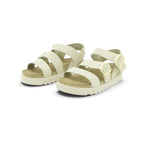 Yokono Cream Nubuck Triple-Strap Cork Flatform Sandal | TUNEZ-127