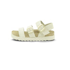 Yokono Cream Nubuck Triple-Strap Cork Flatform Sandal | TUNEZ-127