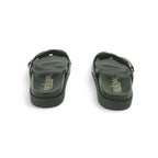 Yokono Black Leather Studded Woven Cross-Strap Flat Slide | MORENA-312