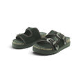 Yokono Espresso Nubuck Western Buckle Double-Strap Cork Flat Slide | TUNEZ-253