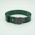 Turquoise smooth leather belt 38mm