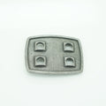 Rectangular buckle with holes silver